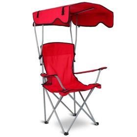 Foldable beach canopy chair, sun protection camping lawn canopy chair, 330LBS load folding seat