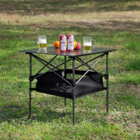 1-piece Folding Outdoor Table with Carrying Bag,Lightweight Aluminum Roll-up Square Table for indoor, Outdoor Camping, Picnics, Beach,Backyard, B