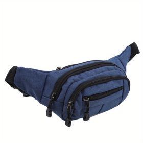 Men's And Women's Large-capacity Wear-resistant Sports Waist Bag Casual Bag Shoulder Chest Bag Light Sports Travel Bag Men's Messenger Backpack W (Color: Blue)