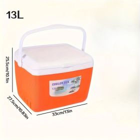 5.2/8.4/13.7/28.5/47.5QT Picnic Insulated Box, Fresh-Keeping Box, Outdoor Picnic, Barbecue, Camping Portable Insulated Box, Orange Fresh-Keeping (orange: 13.7QT/13L-1pc)