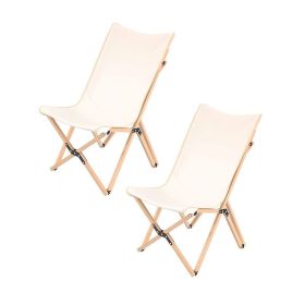 Outdoor Butterfly Chair Camping Chairs 2 Pack (Color: Beige, Type: Camping Chairs)