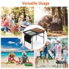 35.43x23.62x26in Foldable Camping Table Collapsible Picnic Aluminum Alloy Grill Stand 66LBS Max Load Height Adjustable BBQ Table with Adjustable Heigh